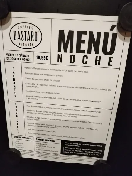 menu 2 of Bastard Coffee & Kitchen