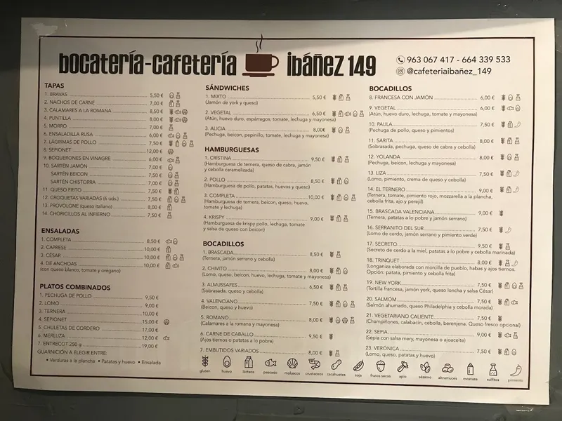 menu 0 of Cafetería Ibáñez 149