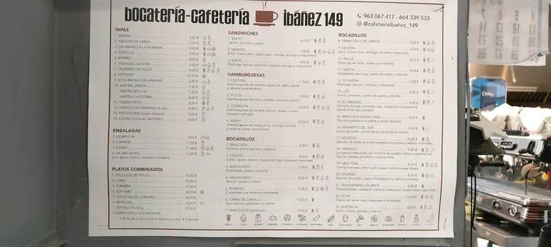 menu 1 of Cafetería Ibáñez 149