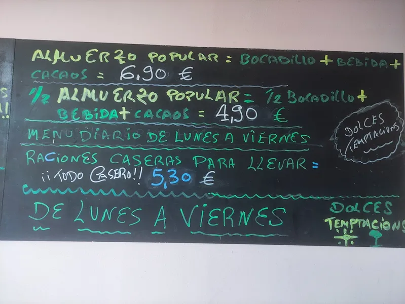 menu 1 of Dolces Temptacions
