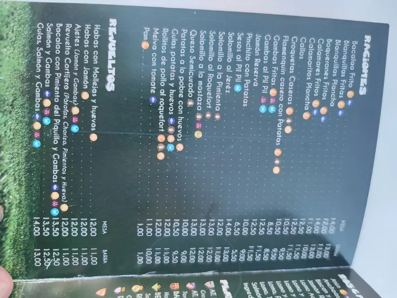 menu 0 of Mesón El Futbolista
