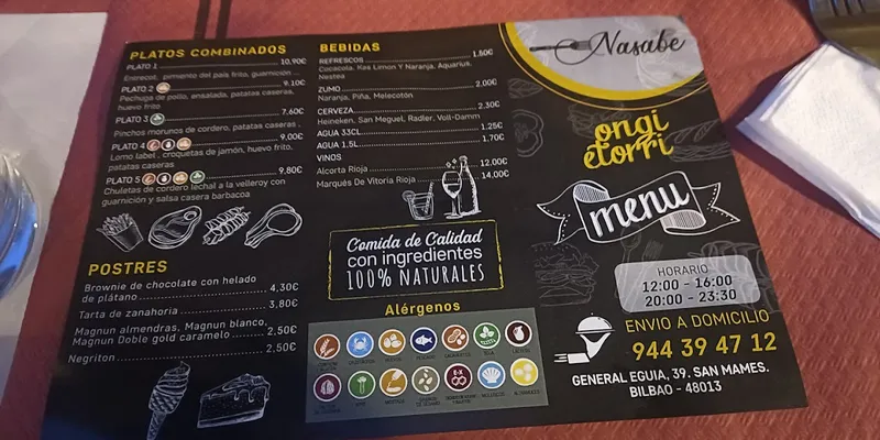 menu 0 of LA PATRONA
