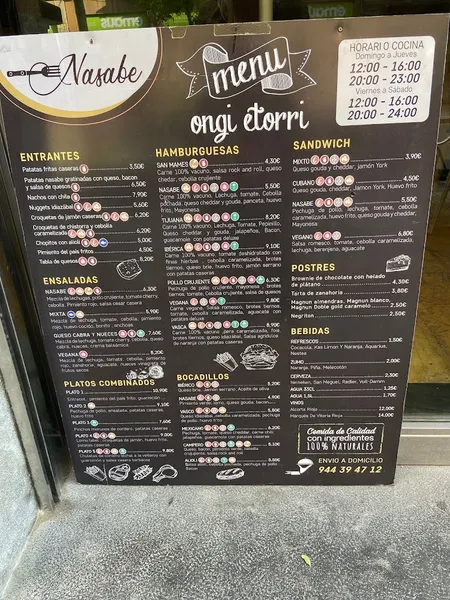 menu 1 of LA PATRONA
