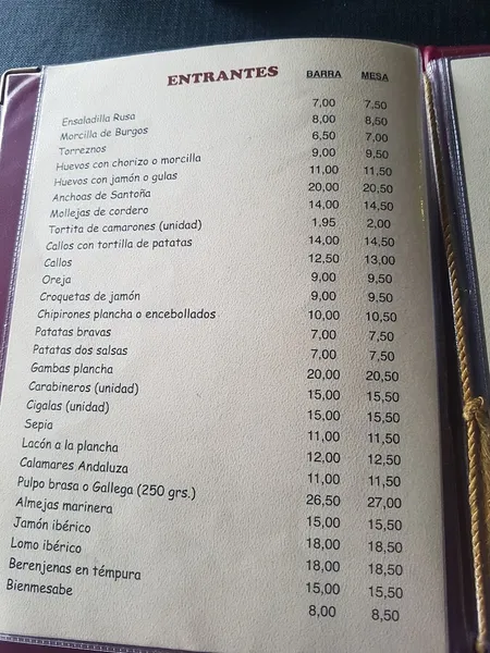 menu 1 of Restaurante El 3