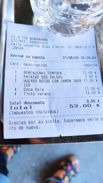 menu 0 of Restaurante El 3