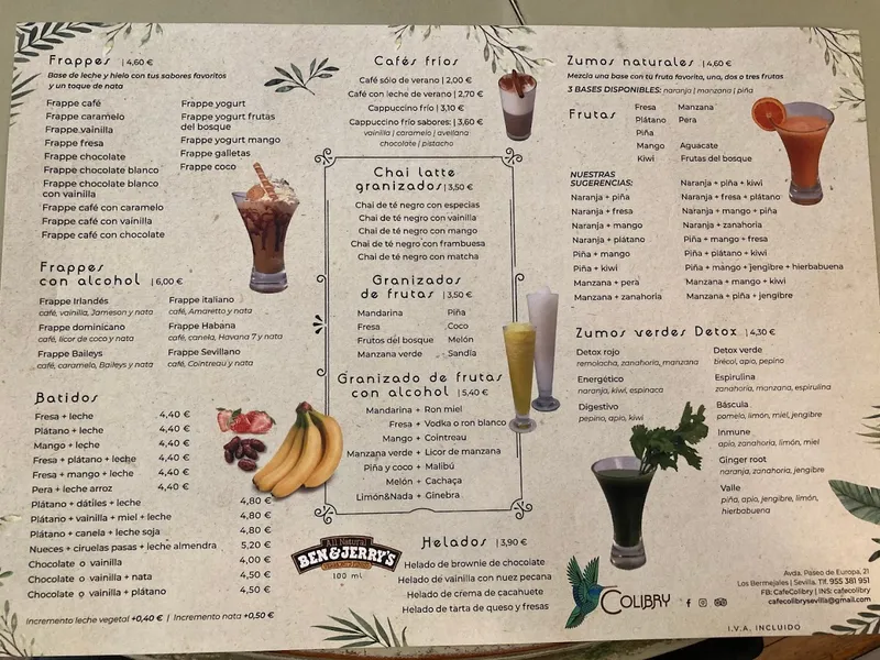 menu 0 of Cafetería Colibry