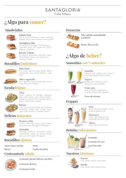 menu 1 of Santagloria Coffee & Bakery