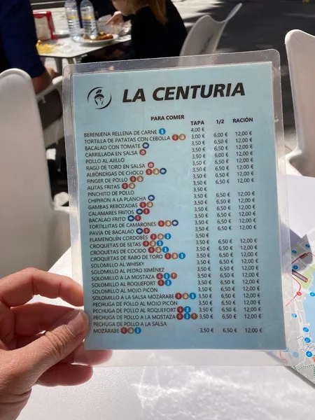 menu 0 of Cafetería la Centuria
