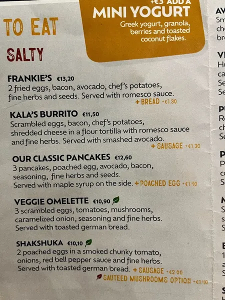 menu 2 of Kala Brunch
