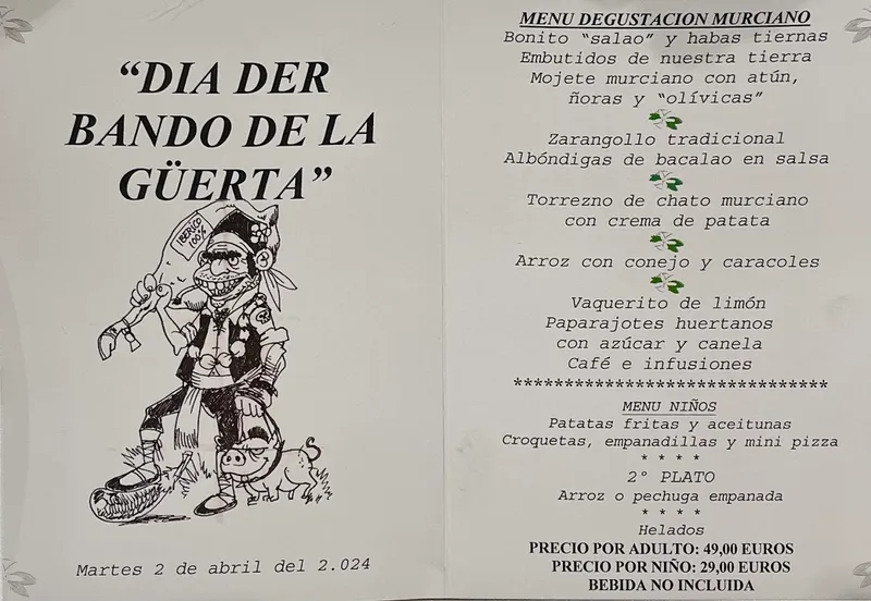 menu 0 of Restaurante El Churra