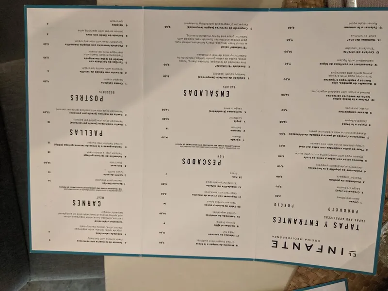 menu 0 of Restaurante El Infante