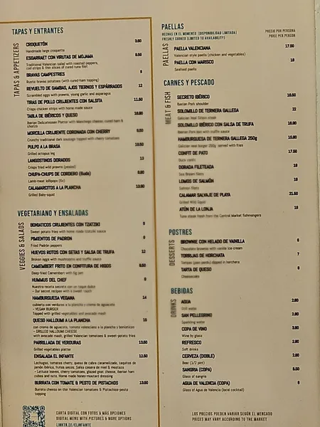 menu 2 of Restaurante El Infante