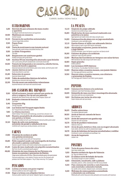 menu 2 of Casa BALDO 1915