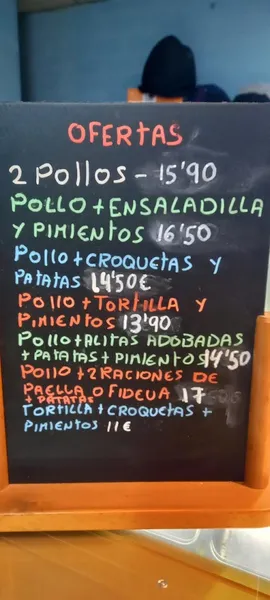 menu 1 of La Albufera. Asador de pollos, comidas para llevar