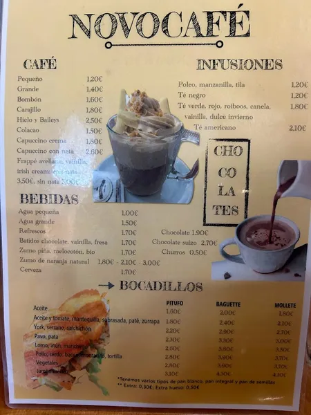 menu 0 of Novocafé