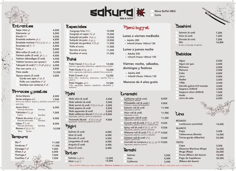 menu 0 of Restaurante japonés Sakura