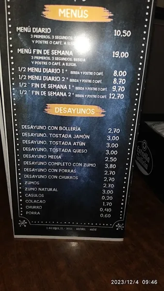 menu 0 of Bar restaurante El Aperitivo