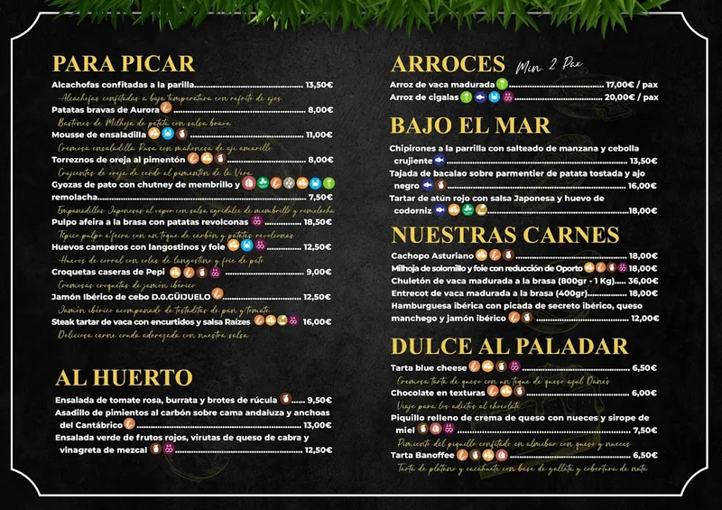 menu 0 of Raizes Móstoles