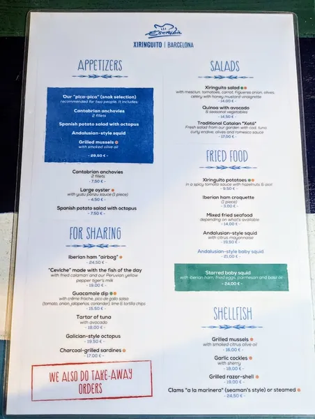 menu 0 of Chiringuito Escribà