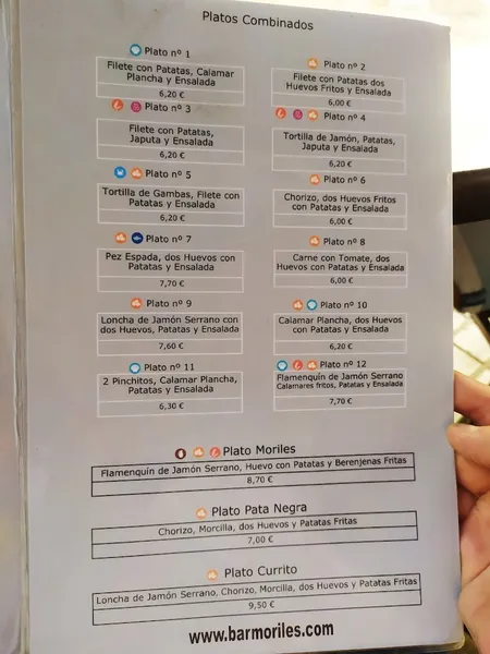 menu 0 of Bar Moriles