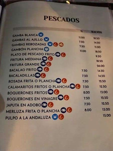 menu 2 of Bar restaurante La Peña