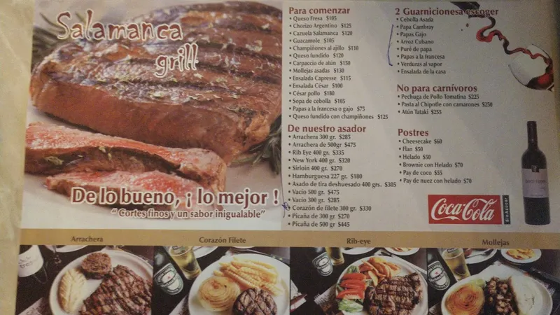 menu 1 of Salamanca grill