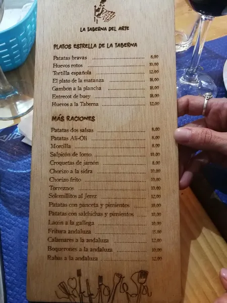 menu 1 of La Taberna del Arte