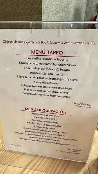 menu 0 of La Taberna del Gourmet