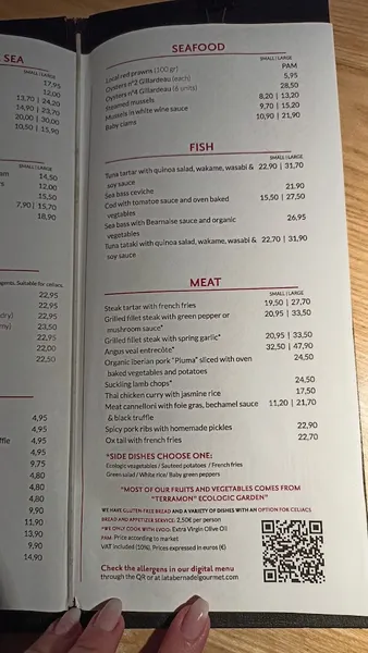 menu 1 of La Taberna del Gourmet