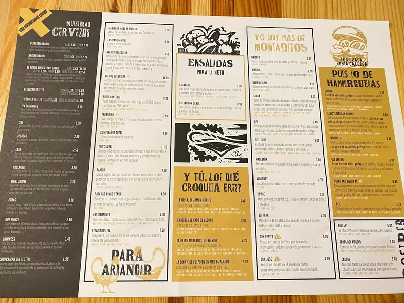 menu 0 of El Garaje Bar Alicante