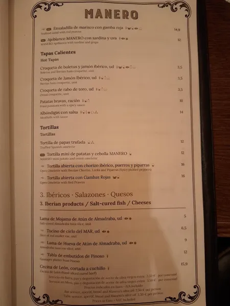 menu 0 of Manero Alicante - Manero Mollá