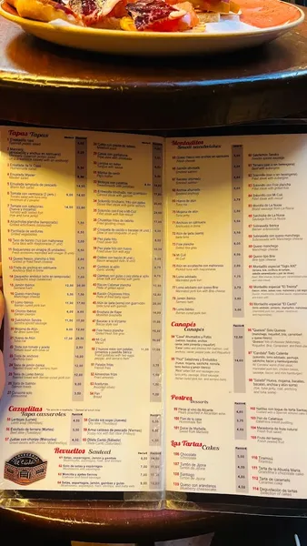 menu 2 of Bar El Cantó