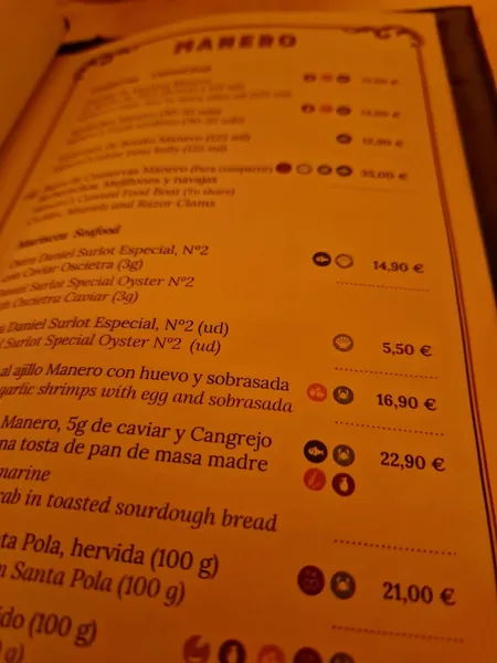 menu 1 of Manero Alicante - Balmis