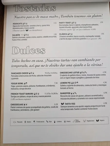 menu 1 of La Malcriada Brunch