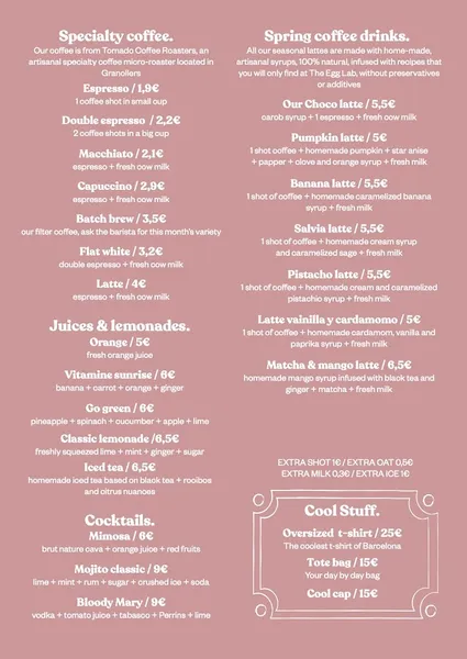menu 1 of The Egg Lab