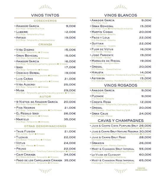 menu 1 of Restaurante Asador Zabala