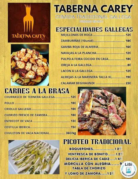 menu 1 of Restaurante "Taberna Carey"