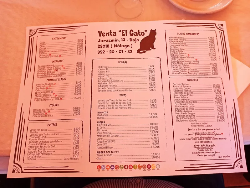 menu 0 of Venta El Gato