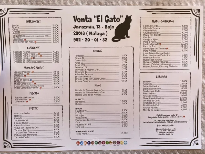 menu 2 of Venta El Gato