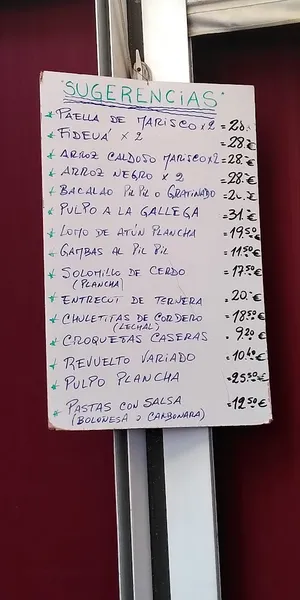 menu 2 of Restaurante de Sancha