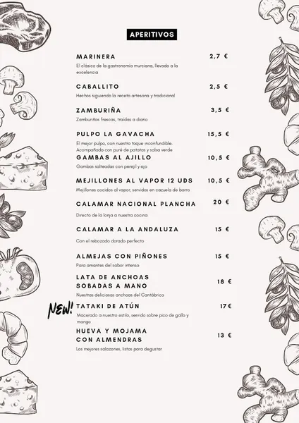 menu 1 of La Gavacha