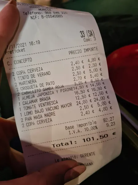 menu 1 of La Malquerida