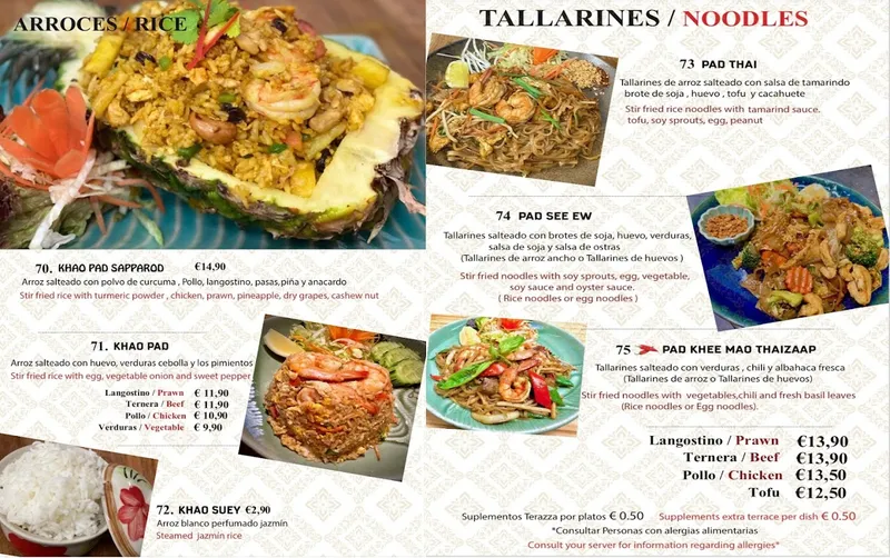 menu 1 of Thai Zaap