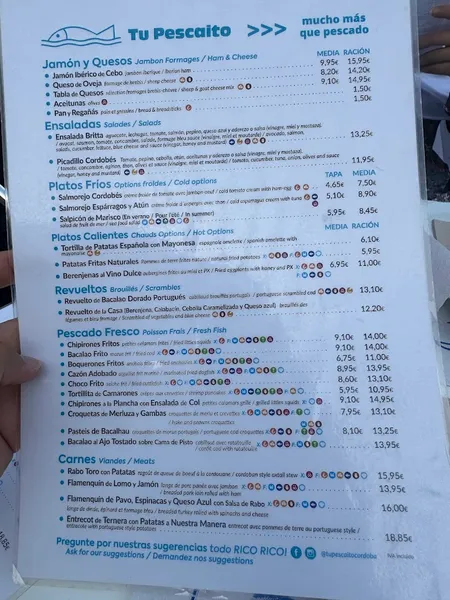 menu 1 of Tu Pescaito