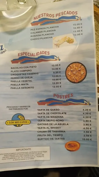 menu 2 of La Carihuela