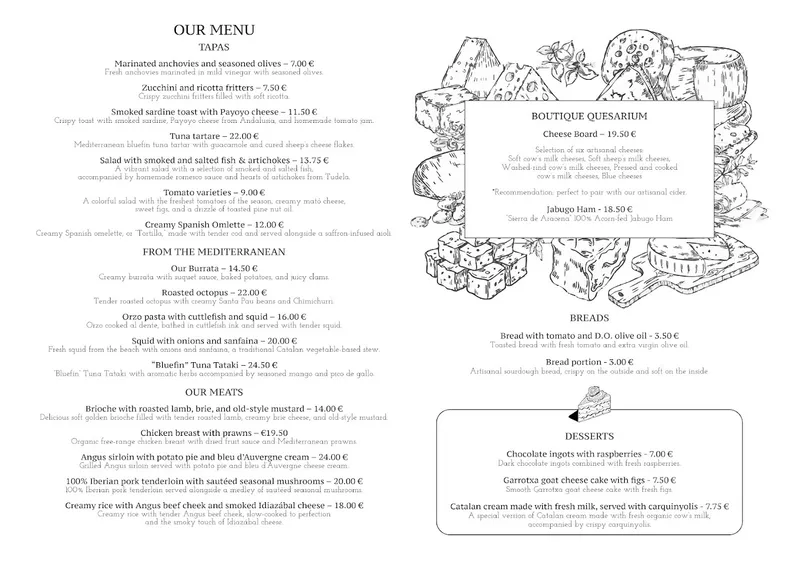 menu 0 of Quesarium Restaurant & Cocktails