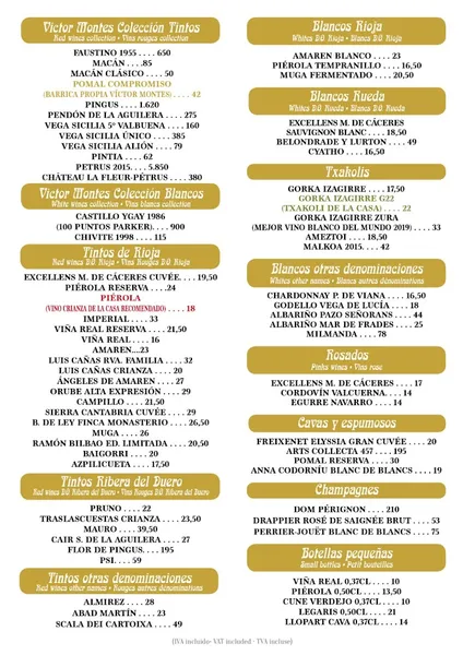 menu 0 of Restaurante Víctor Montes