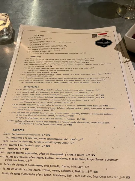 menu 0 of Teresa Carles