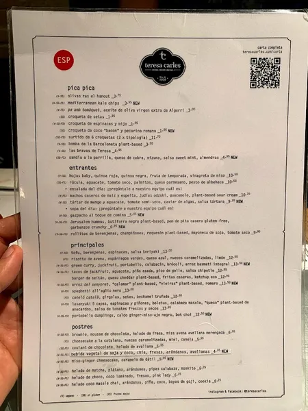 menu 1 of Teresa Carles