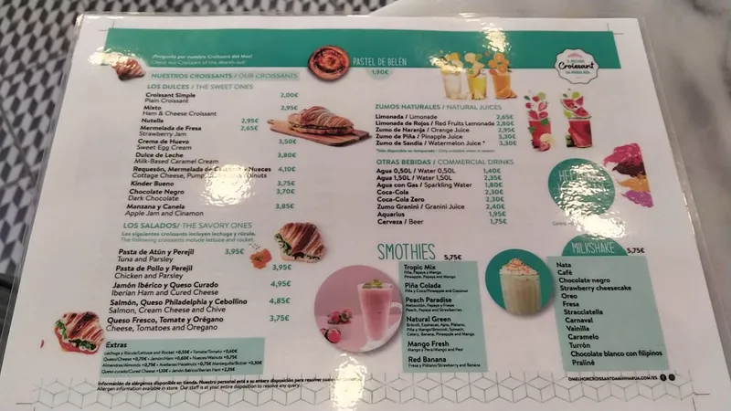 menu 0 of Cafetería O Melhor Croissant da Minha Rua